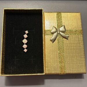 New Pearl and Rose Gold Long Cartilage Piercing